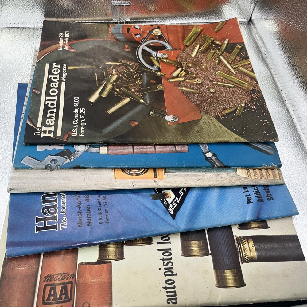 Lot Of 5 Vtg Handloader Magazine 1970's Auto Pistol Loading Shooting Range
